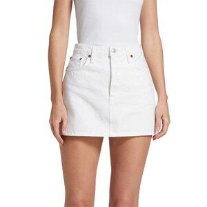 Re/Done 90's  Mini Sirt Womens White  Frayed Hem Size 27